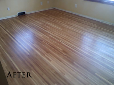 Refinished rift and quartered white oak hardwood floor in Iowa City