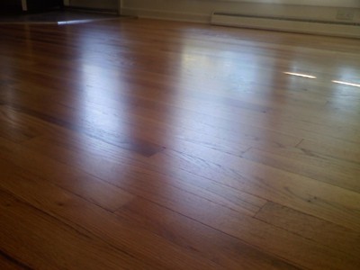 Refinished red oak hardwood floor in Iowa City