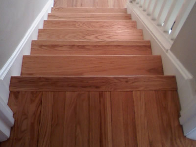 Refinished Red oak Hardwood stairs in Iowa City