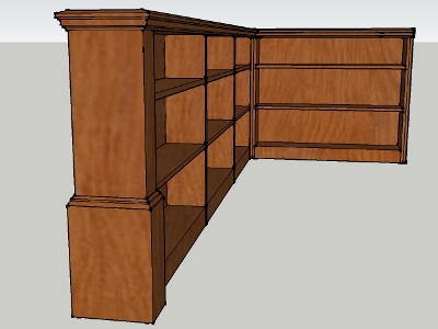Sketchup model of stairwell bookcase