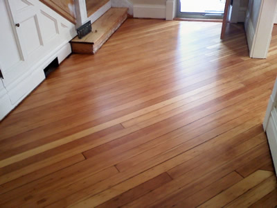 Refinished Southern Yellow pine floor in Iowa City