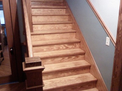 Refinished douglas fir staircase