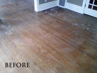 Brown stained red oak floor