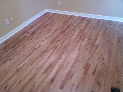 Removed pergo, installed #2 grade red oak