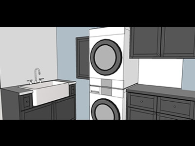 Sketchup model of laundry room