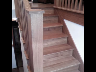 Custom built Quartersawn White Oak staircase