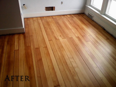 A beautifully refinished douglas fir floor in Iowa City