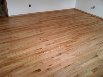 A beautifully refinished red oak hardwood floor in Iowa City
