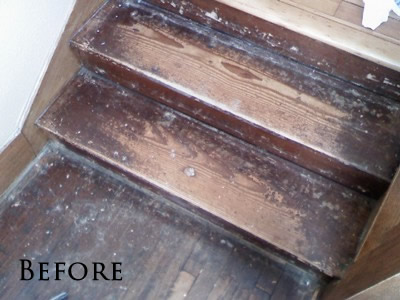 Abused Southern Yellow pine staircase