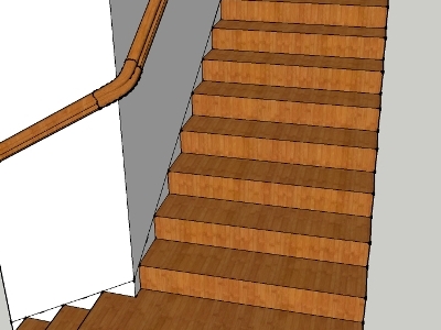 Sketchup model of wreath, handrail, and stairs